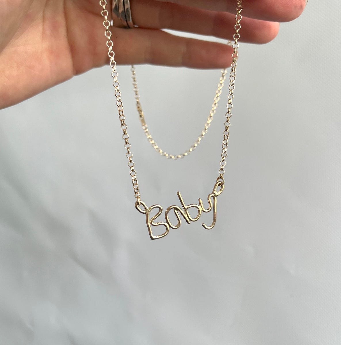 14k gold deals wire name necklace